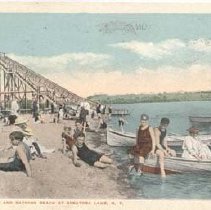 Water Toboggan and Bathing Beach at Saratoga Lake, NY